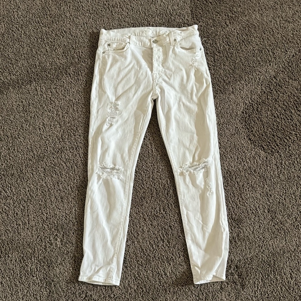 7 for all Mankind Josefina Ankle Jeans White